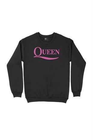 Pembe Queen Rock Siyah Sweatshirt