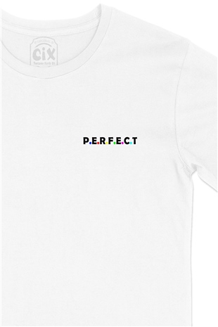 Perfect Cep Logo Tasarımlı Beyaz Tişört