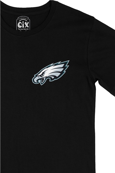 Philadelphia Eagles Cep Logo Tasarımlı Siyah Tişört