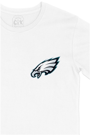 Philadelphia Eagles Cep Logo Tasarımlı Beyaz Tişört