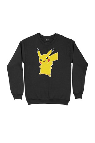 Pikachu Siyah Sweatshirt