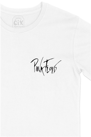 Pink Floyd Cep Logo Tasarımlı Beyaz Tişört