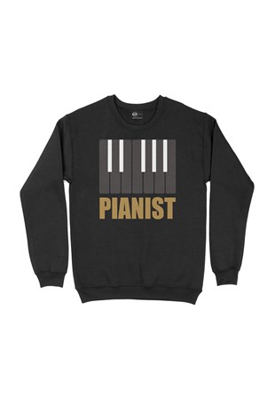 Piyanist Siyah Sweatshirt