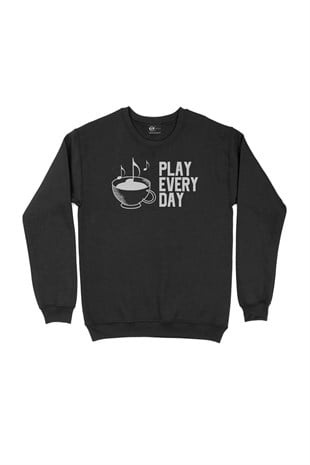 Play Every Day Siyah Sweatshirt
