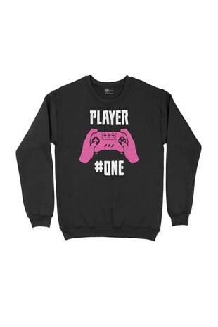 Player One  Siyah Sweatshirt