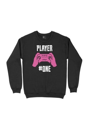 Player One  Siyah Sweatshirt