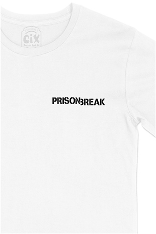 Prison Break Cep Logo Tasarımlı Beyaz Tişört