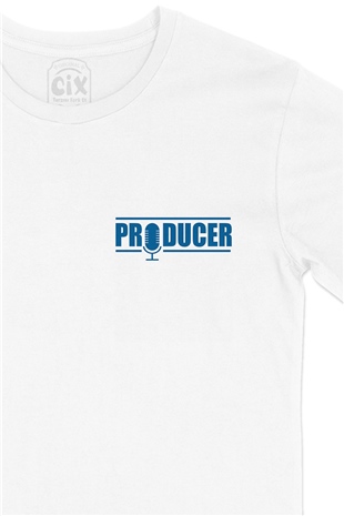 Producer Cep Logo Tasarımlı Beyaz Tişört