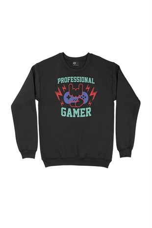 Professional Gamer Siyah Sweatshirt