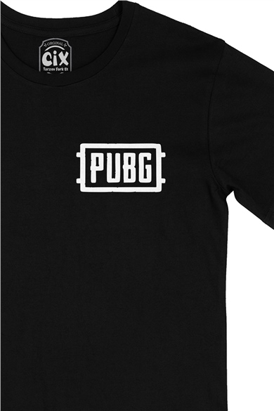 Pubg Cep Logo Tasarımlı Siyah Tişört