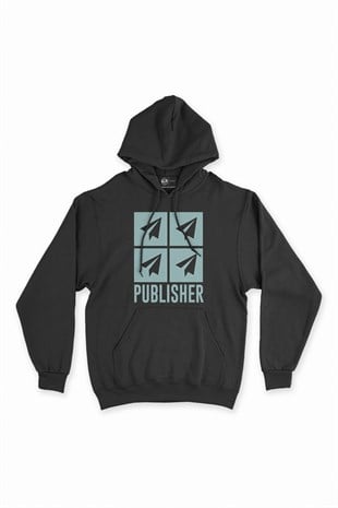 Publisher Siyah Kapşonlu Sweatshirt Hoodie