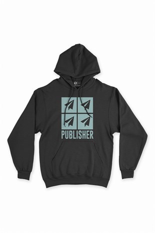 Publisher Siyah Kapşonlu Sweatshirt Hoodie