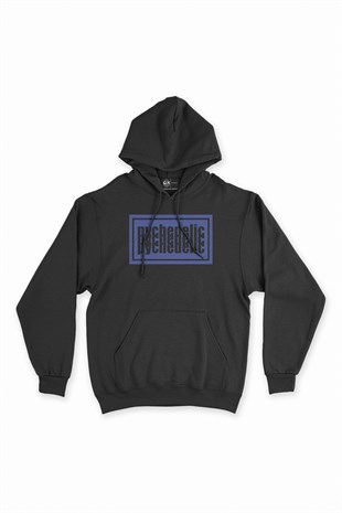 Pychedelic Siyah Kapşonlu Sweatshirt Hoodie