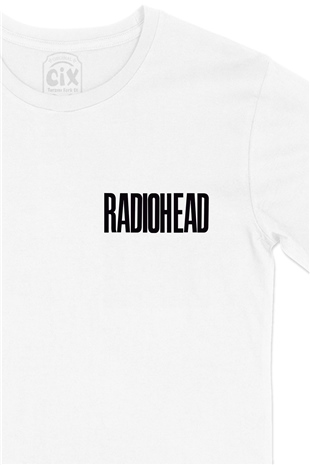 Radiohead Cep Logo Tasarımlı Beyaz Tişört