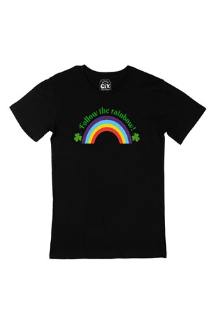 Rainbow Gökkuşağı Siyah Tişört