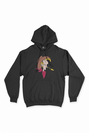 Red Kit Lucky Luke Siyah Kapşonlu Sweatshirt Hoodie
