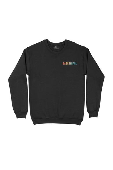 Renkli Basketball Cep Tasarım Baskılı Sweatshirt