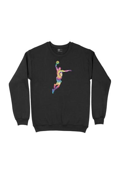 Renkli Basketbolcu Sweatshirt