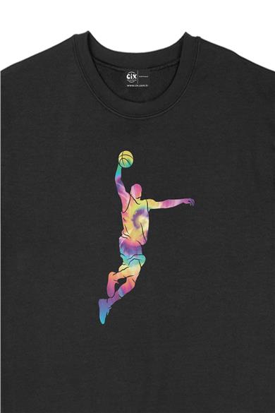 Renkli Basketbolcu Sweatshirt