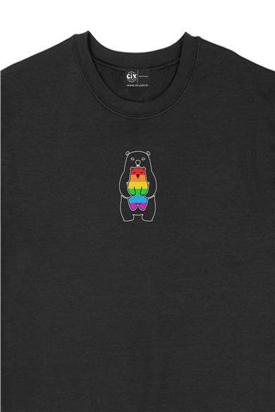 Renkli Gökkuşağı Ayıcık Sweatshirt
