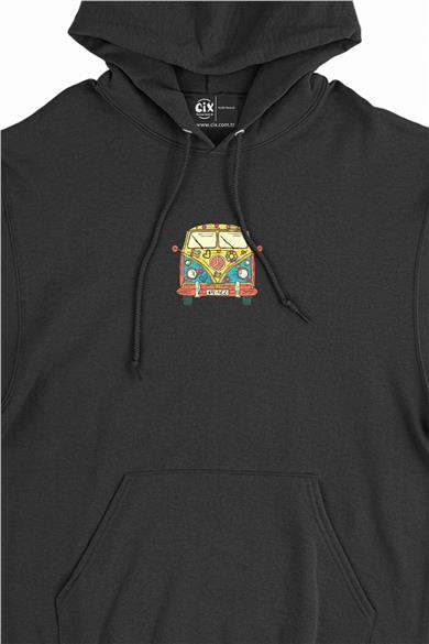 Renkli Karavan Tarz Minimal Kapşonlu Sweatshirt Hoodie