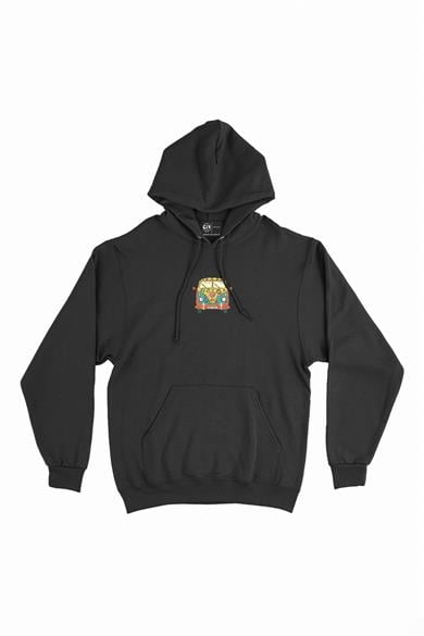 Renkli Karavan Tarz Minimal Kapşonlu Sweatshirt Hoodie