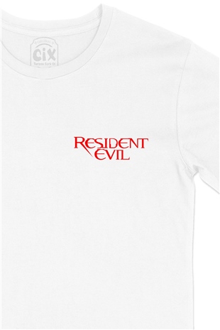 Resident Evil Cep Logo Tasarımlı Beyaz Tişört