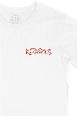 Roblox Cep Logo Tasarımlı Beyaz Tişört
