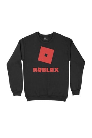 Roblox Logolu Siyah Sweatshirt