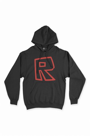 Roblox R Siyah Kapşonlu Sweatshirt Hoodie