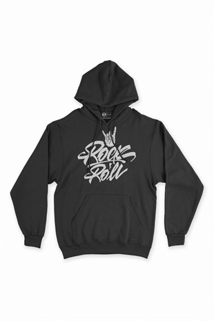 Rock And Roll Hand Kapşonlu Sweatshirt Hoodie