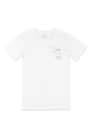 Rock And Roll R Cep Logo Tasarımlı Beyaz Tişört