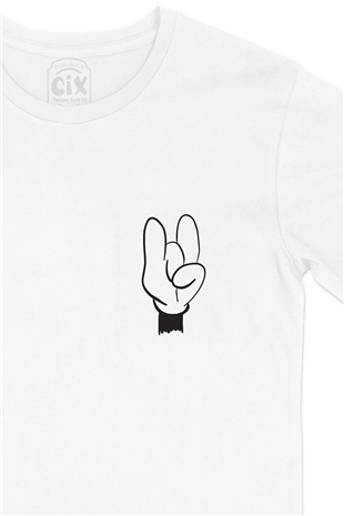 Rockhand Cep Logo Tasarımlı Beyaz Tişört