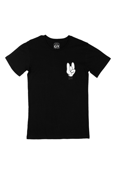 Rockhand Cep Logo Tasarımlı Siyah Tişört