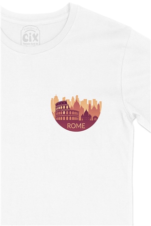 Roma Cep Logo Tasarımlı Beyaz Tişört