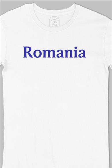 Romanya Romania Büyük Baskılı Beyaz Tişört