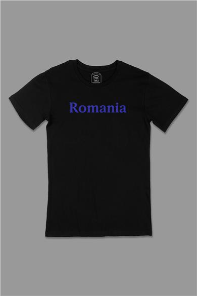 Romanya Romania Büyük Baskılı Siyah Tişört