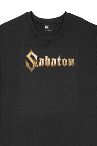 Sabaton Baskılı Siyah Sweatshirt