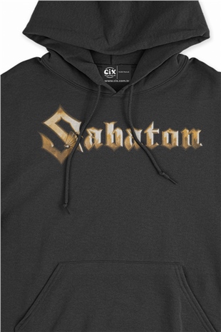 Sabaton Baskılı Siyah Sweatshirt Hoodie