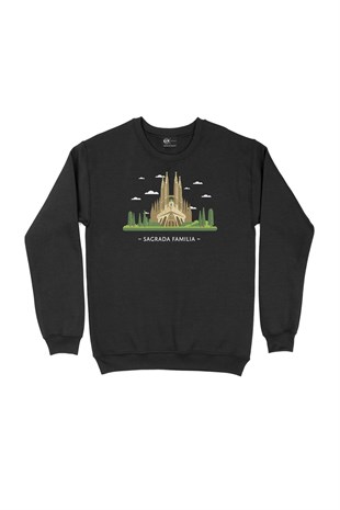 Sagrada Familia Siyah Sweatshirt