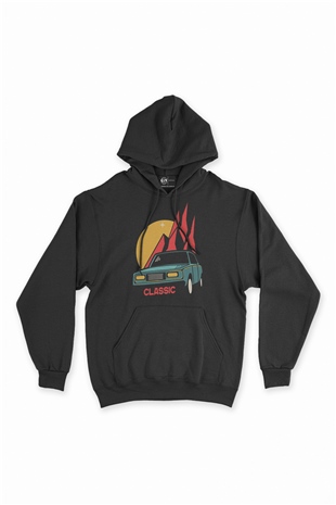 Şahin Doğan Klasik Siyah Sweatshirt Hoodie