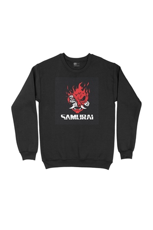Samurai Skull Siyah Sweatshirt