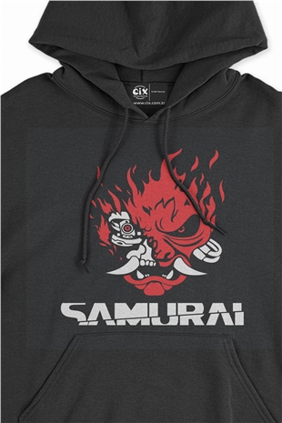 Samurai Skull Siyah Sweatshirt Hoodie
