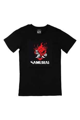 Samurai Skull Siyah Tişört
