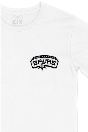 San Antonio Spurs Cep Logo Tasarımlı Beyaz Tişört