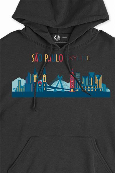 Sao Paulo Brasil Renkli Kapşonlu Sweatshirt Hoodie