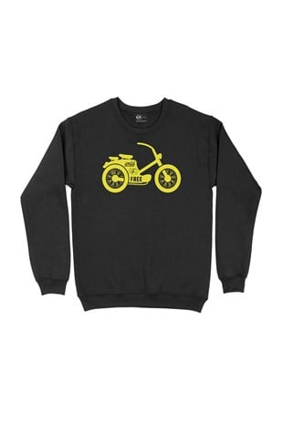 Sarı Bisiklet Siyah Sweatshirt