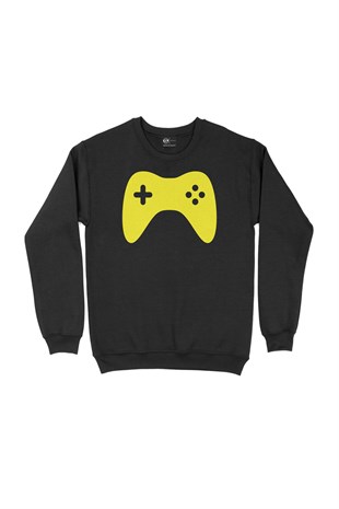 Sarı Joystick Siyah Sweatshirt