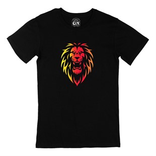 Sarı Kırmızı Aslan Siyah Tişört