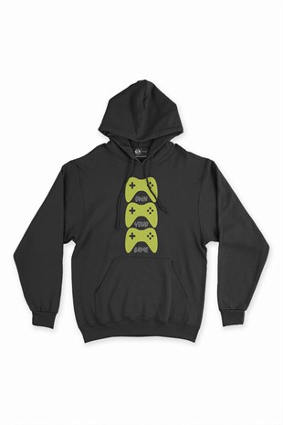 Sarı Own Your Game Siyah Kapşonlu Sweatshirt Hoodie